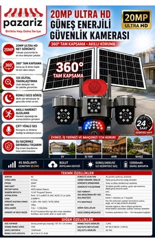 20mp 4 Kameralı 4g Solar Güvenlik Kamerası 360 Görüş, 12x Zoom, Gece Görüşü, Çift Solar Panel, Siren, Sesli Konuşma, Sım Kartlı, Aov Akıllı Kamera 20mp 4 Kameralı 4g Solar Güvenlik Kamerası 360 Görüş, 12x Zoom, Gece Görüşü, Çift Solar Panel, Siren, Sesli Konuşma, Sım Kartlı, Aov Akıllı Kamera