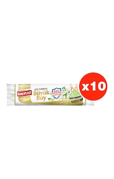 Koroplast Yasemin Büzgülü Büyük Boy 10Lu Çöp Torbası X 10 Paket Koroplast Yasemin Büzgülü Büyük Boy 10Lu Çöp Torbası X 10 Paket
