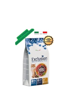 Exclusion Düşük Tahıllı Monoprotein Sığır Etli Narlı Kısırlaştırılmış Kedi Maması 12 KG