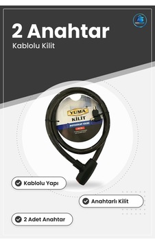 Motosiklet Kilidi Kablolu Anahtarlı Siyah Hırsızlık Önleyici Kili Motosiklet Kilidi Kablolu Anahtarlı Siyah Hırsızlık Önleyici Kili