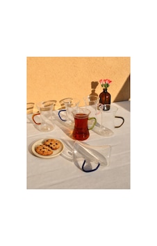 6 Adet Cam Çok Renkli Kulplu Çay Bardağı 150 Ml Kulplu Çay Bardak 6 Adet Cam Çok Renkli Kulplu Çay Bardağı 150 Ml Kulplu Çay Bardak