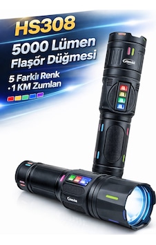 Hasuba Hs308 Çok Fonksiyonlu El Feneri - 5000 Lümen Siyah Hasuba Hs308 Çok Fonksiyonlu El Feneri - 5000 Lümen Siyah