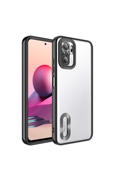 Xiaomi Redmi Note 10 Kılıf Kamera Korumalı Logo Gösteren Zore Omega Kapak Siyah Xiaomi Redmi Note 10 Kılıf Kamera Korumalı Logo Gösteren Zore Omega Kapak Siyah