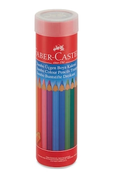 Faber-Castell 12'li Jumbo Tam Boy Üçgen Kuru Boya Kalemi Faber-Castell 12'li Jumbo Tam Boy Üçgen Kuru Boya Kalemi