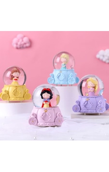 Sevimli Prenses Tasarımlı Işıklı Mini Kar Küresi Açık Ahşap Sevimli Prenses Tasarımlı Işıklı Mini Kar Küresi Açık Ahşap