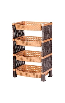 Violet Rattan Eko Sebzelik 4 Katlı Sebzelik Kahverengi