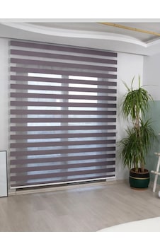 Antrasit Bambu Düz Zebra Stor Güneşlik Perde