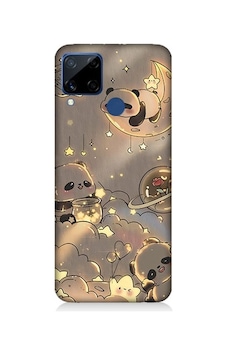 Realme C15 Uyumlu Panda Ve Gezegenler Desenli Silikon Kılıf Realme C15 Uyumlu Panda Ve Gezegenler Desenli Silikon Kılıf