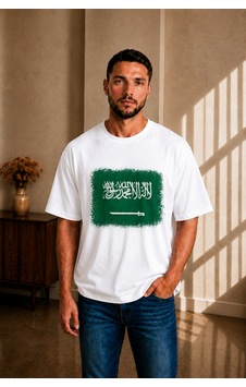 Sngl Tekstil Erkek Oversize Suudi Arabistan Bayrak Baskılı Kısa Kollu Tişört S M L Xl 2xl Beyaz Sngl Tekstil Erkek Oversize Suudi Arabistan Bayrak Baskılı Kısa Kollu Tişört S M L Xl 2xl Beyaz