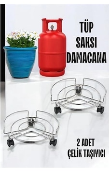 Saksı Tüp Damacana Altlığı Tekerlekli Taşıyıcı 2 Adet 719698 Açık Mavi