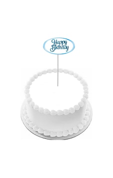 Pasta Yazısı Happy Birthday 5x9cm Ebat Kuşe Parlak Baskı 1 Adet Kürdan Gelecek Mavi Renk Pasta Yazısı Happy Birthday 5x9cm Ebat Kuşe Parlak Baskı 1 Adet Kürdan Gelecek Mavi Renk