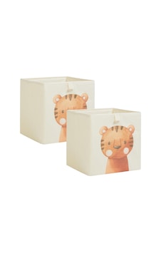 Ocean Home Textile 2&apos Li Çocuk Odası Sevimli Kaplan Kutu Set 33 X 30 X 33 Cm Acı Kahverengi