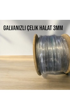 3mm Galvaniz Çelik Halat 155 Metre