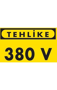 Tehlike 380 V 17x35 Metal Uyarı Levhası Tehlike 380 V 17x35 Metal Uyarı Levhası