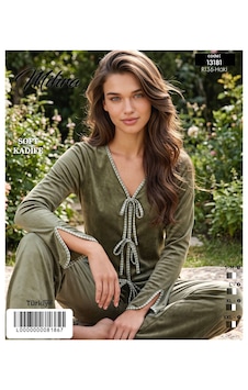 Miressa Kadife Pijama Takımı Haki Miressa Kadife Pijama Takımı Haki