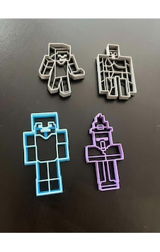 Steve Cadı İskelet Karakterli Pixel Oyun Temalı Kurabiye Kalıbı Seti Çok Renkli Steve Cadı İskelet Karakterli Pixel Oyun Temalı Kurabiye Kalıbı Seti Çok Renkli