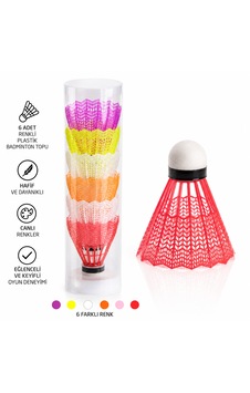 6 Lı Renkli Plastik Badminton Topu Seti Dayanıklı Shuttlecock 6 Lı Renkli Plastik Badminton Topu Seti Dayanıklı Shuttlecock