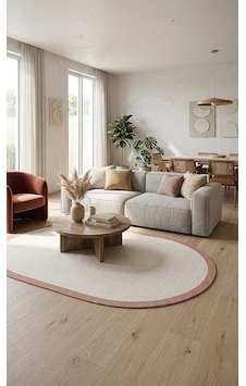 Natura Sisal Hasır Görünümlü Çerçeveli Oval Halı Ntr13 Terra-krem Turuncu Natura Sisal Hasır Görünümlü Çerçeveli Oval Halı Ntr13 Terra-krem Turuncu