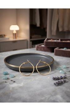 Minimalist Tasarım Gold Renk Halka Küpe Altın 56690072 Minimalist Tasarım Gold Renk Halka Küpe Altın 56690072