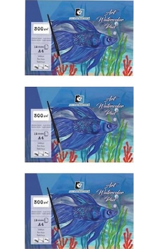 Art Suluboya Kağıdı Blok Ince Dokulu Ekstra White 300g 12 Yp A4 Alx-0625 3'lü Art Suluboya Kağıdı Blok Ince Dokulu Ekstra White 300g 12 Yp A4 Alx-0625 3'lü