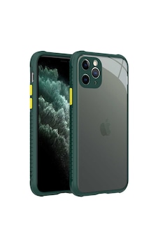 Apple Uyumlu iPhone 11 Pro Kılıf Köşe Ve Kamera Korumalı Arkası Şeffaf Renkli Tuşlu Kapak Kaff