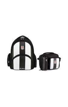 Beşiktaş Lisanslı Okul Çantası Ve Beslenme Çantası Seti - Setme25356b Siyah