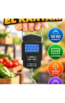 Dijital El Kantarı 50 Kg Kapasiteli Lcd Ekranlı Portatif Tartı Terazi Dijital El Kantarı 50 Kg Kapasiteli Lcd Ekranlı Portatif Tartı Terazi