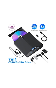 7 İn 1 Harici Usb 3.0 Type-c Dvd Rw Cd Sürücü Yazıcı Okuyucu Oynatıcı Optik Sürücü - 838421709