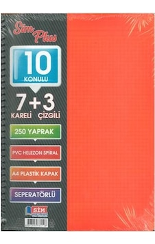 Sımplus A4 7+3 250 Yp Plastik Kapak Ayraçlı Defter Turuncu Sımplus A4 7+3 250 Yp Plastik Kapak Ayraçlı Defter Turuncu