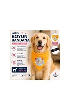 Köpek Boyun Bandanası Sarı Happy Birthday Desenli 45 Cm Doğum Günü Tokalı Köpek Boyun Bandanası Sarı Happy Birthday Desenli 45 Cm Doğum Günü Tokalı