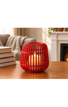 3d Baskı Modern Kafes Tasarımlı Dekoratif Mumluk - Tealight Mumluk, Masaüstü Ev Ve Ofis Dekoru-kırmızı Renkli 3d Baskı Modern Kafes Tasarımlı Dekoratif Mumluk - Tealight Mumluk, Masaüstü Ev Ve Ofis Dekoru-kırmızı Renkli