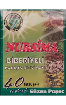 Nursima Biberiyeli Karışık Bitki Süzen Poşet Çay 2'li 40 x 2.25 G Nursima Biberiyeli Karışık Bitki Süzen Poşet Çay 2'li 40 x 2.25 G