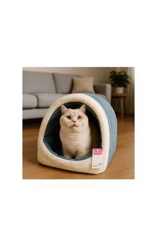Turkuaz Yumuşak Rahat Kedi Evi