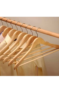 Natural Ahşap Elbise Askısı Yerli Üretim Ahşap Askı 24 Adet Kahverengi Natural Ahşap Elbise Askısı Yerli Üretim Ahşap Askı 24 Adet Kahverengi