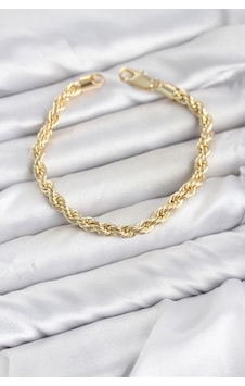 Cm Burgu Model Gold Renk Pirinç Kadın Bileklik - Çok Renkli Cm Burgu Model Gold Renk Pirinç Kadın Bileklik - Çok Renkli