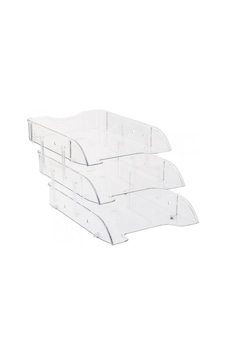 Kraf Evrak Rafı 3 Lü Hareketli Şeffaf 829g Kraf Evrak Rafı 3 Lü Hareketli Şeffaf 829g