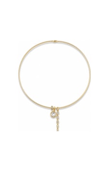 Çelik Markiz Taş Choker Kolye Gold Çelik Markiz Taş Choker Kolye Gold