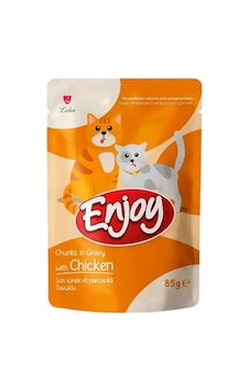 Enjoy Pouch Sos İçinde Et Parçacıklı Tavuklu Yetişkin Kedi Maması 85 Gr Enjoy Pouch Sos İçinde Et Parçacıklı Tavuklu Yetişkin Kedi Maması 85 Gr