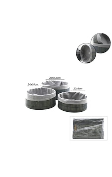 Go İthalat Gri 3 Boy Yuvarlak Bambu Kenar Organizer Sepet Ahşap Altlık - Bezli Çap: 22x24x29cm Açık Gri Go İthalat Gri 3 Boy Yuvarlak Bambu Kenar Organizer Sepet Ahşap Altlık - Bezli Çap: 22x24x29cm Açık Gri
