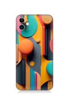 Apple Uyumlu iPhone 11 Silikon Kılıf Pastel Renkli Geometrik Desen Apple Uyumlu iPhone 11 Silikon Kılıf Pastel Renkli Geometrik Desen