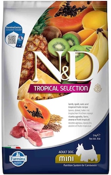 N&D Tropical Selection Düşük Tahıllı Kuzulu Tropikal Meyveli Küçük Irk Yetişkin Köpek Maması 5 KG