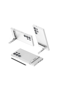 Galaxy Uyumlu S24 Ultra Kılıf Zore Kamera Korumalı Dikey Standlı Ays Kapak Gümüş Galaxy Uyumlu S24 Ultra Kılıf Zore Kamera Korumalı Dikey Standlı Ays Kapak Gümüş