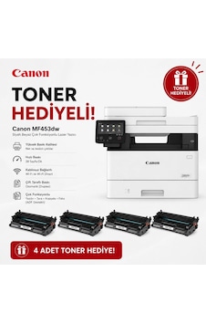 Canon İ-sensys Mf453dw Mono Wi-fi + Tarayıcı + Fotokopi Çok Fonksiyonlu Lazer Yazıcı + 4 Uyumlu Toner Canon İ-sensys Mf453dw Mono Wi-fi + Tarayıcı + Fotokopi Çok Fonksiyonlu Lazer Yazıcı + 4 Uyumlu Toner