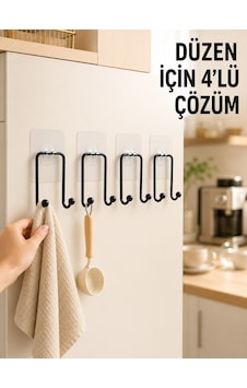 4 Adet Yapışkanlı Askı Çok Amaçlı Mutfak Banyo Düzenleyici Askılık Diğer 4 Adet Yapışkanlı Askı Çok Amaçlı Mutfak Banyo Düzenleyici Askılık Diğer