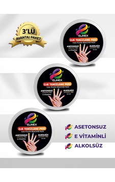 3'lü Elinex E-vitaminli Oje Temizleme Pedi
