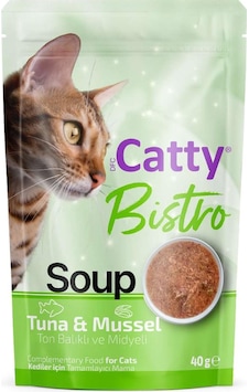 Catty Bistro Ton Balıklı Ve Midyeli Kedi Çorbası 40 Gr Catty Bistro Ton Balıklı Ve Midyeli Kedi Çorbası 40 Gr