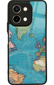 Vivo Y28 Atlantic Map Tasarımlı Glossy Telefon Kılıfı Çok Renkli Vivo Y28 Atlantic Map Tasarımlı Glossy Telefon Kılıfı Çok Renkli