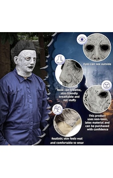 Cosmotex Siyah Saçlı Michael Myers Lateks Yüze Tam Yapışan Et Maske Korku Maskesi Cosmotex Siyah Saçlı Michael Myers Lateks Yüze Tam Yapışan Et Maske Korku Maskesi