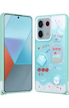 Xiaomi Redmi Note 13 Pro 5g Kılıf Parlayan Simli Kabartma Figürlü Zore Cevze Kapak Yeşil Xiaomi Redmi Note 13 Pro 5g Kılıf Parlayan Simli Kabartma Figürlü Zore Cevze Kapak Yeşil