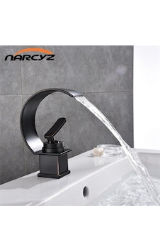 Narcyz Şelale Lavabo Bataryası Mat Siyah